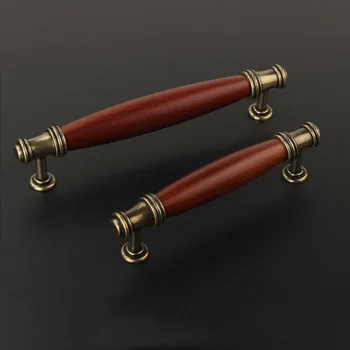 

Antique Bronze Cabinet Wooden Handles Vintage Drawer Knobs Wardrobe Door Handles European Furniture Handle Hardware 96mm