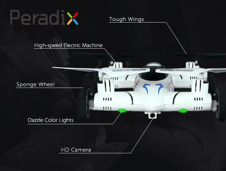 

6-Axis 8CH gyro Speed 3D Flips Quadcopter Drone Car UFO RTF HD +Camera