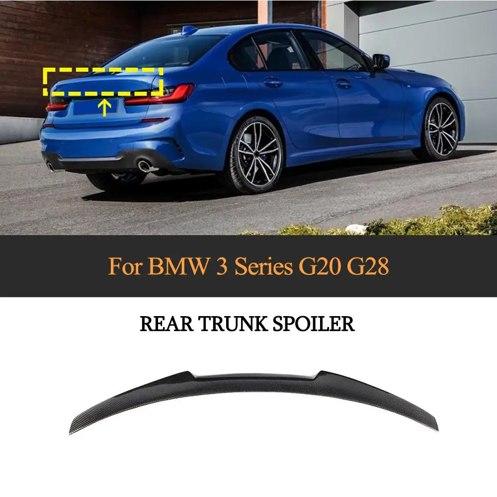 

For G20 Carbon Fiber Rear Spoiler Boot Lid For BMW 3 Series G20 2019 2020 Car Rear Trunk Wing Spoiler Five Style