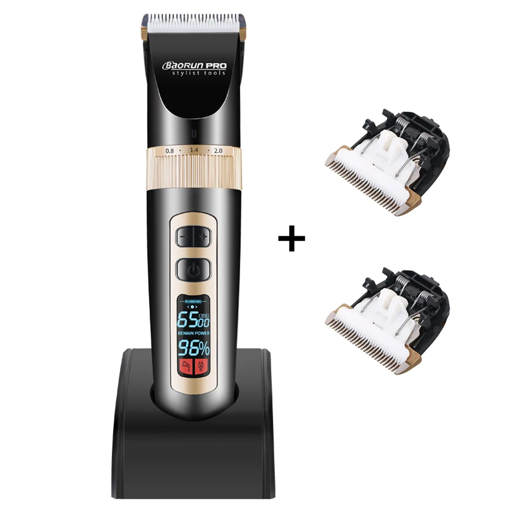 Professional Rechargeable Hair Clipper LCD Display Electric Hair