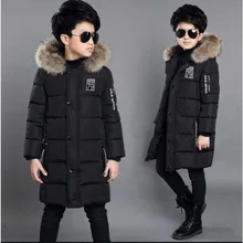 Детская одежда зимнее пальто для мальчиков Новинка года; Длинная утепленная детская хлопковая куртка Высококачественная хлопковая стеганая куртка