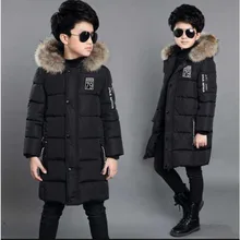 Children’s clothing boy winter coat long section Thicken 2018 new children’s cotton jacket High-quality hand-padded cotton