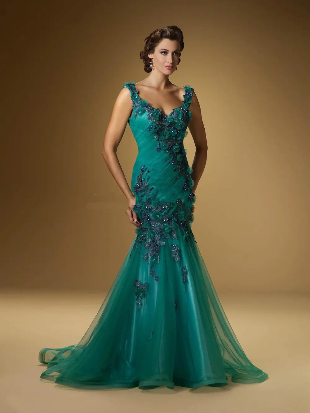 free-shipping-vintage-flowers-Special-Sexy-prom-Gown-2018-maxi-vestidos-formales-long-Beaded-Mermaid-Mother