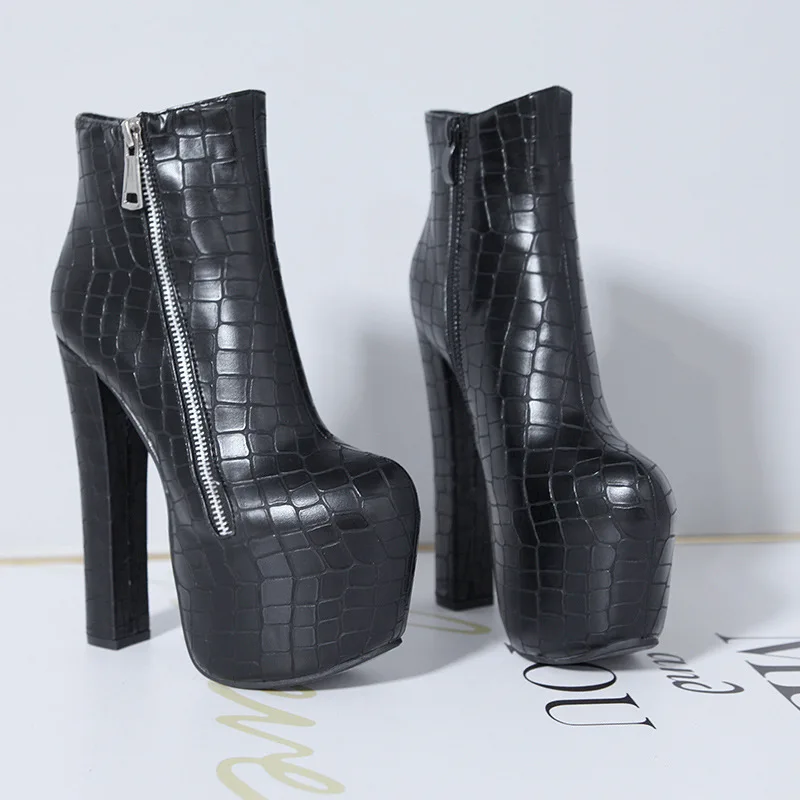 

2019 new fashion ankle boots for women high platform women shoes leather martin boots high heels tie cross boots women