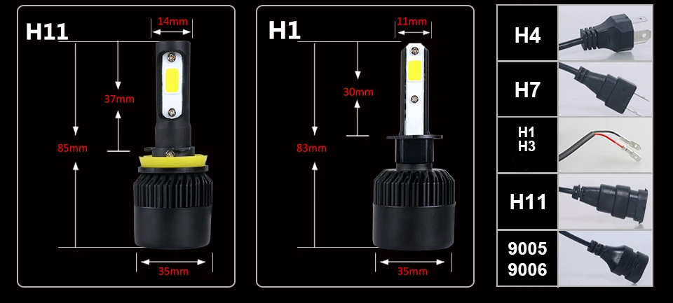 MeeToo H4 H7 LED T1 Auto Lamps Headlight HB3 HB4 H11 H1 9006 9005 LED Light Bulbs for Car 8000LM 72W Led Car Headlamp Fog Lights (1)
