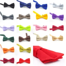 Детские Модные Классические однотонные вечерние галстуки-бабочки для свадьбы, ужина, школы, детские галстуки, синий, красный, черный