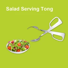Stainless Steel Barbeque Food Salad Scissor Serving Tong Spoon Fork Tools Kitchen Gadgets