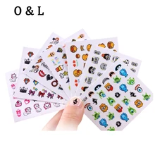 Hot Nail Art Stickers Decals 1sheet Flourescent 3d Cartoon Monster Designs Nail Tips Wraps,Adhesive Nail Decoration Tools
