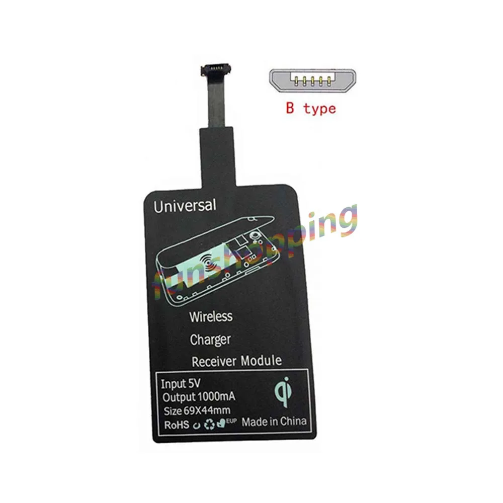 

Universal Qi Wireless Charger Receiver Charging Adapter Receptor for Samsung Android Micro USB mobile phone B type