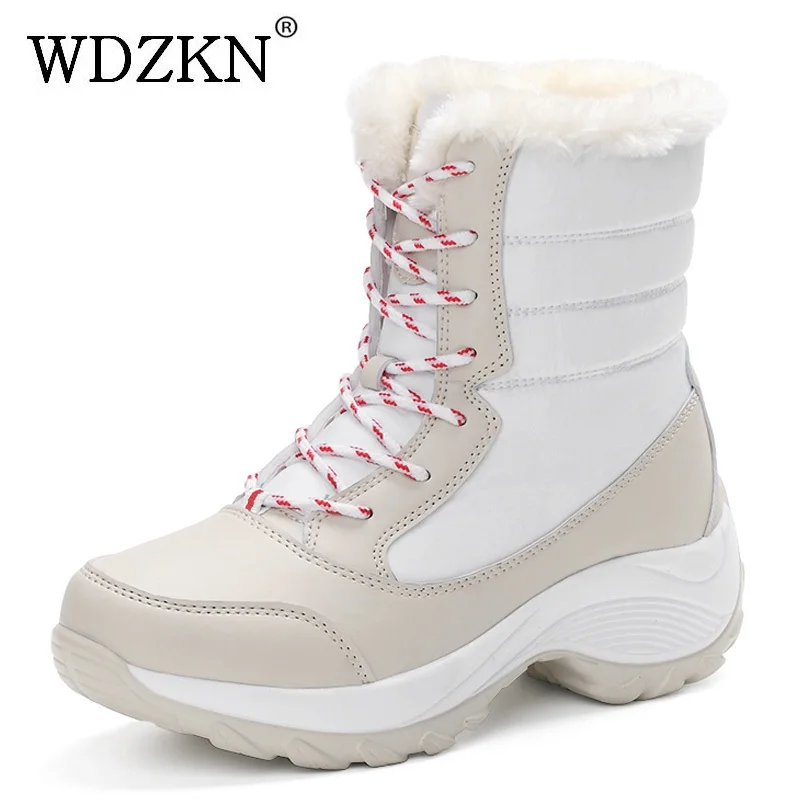 2016 Women Snow Boots Winter Warm Boots Thick Bottom Platform Waterproof Ankle Boots For Women Thick