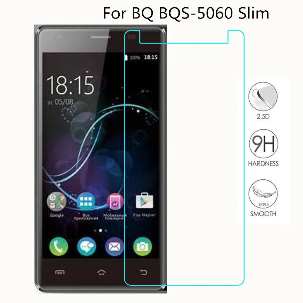 9H 2.5D Tempered Glass Film For BQ BQS-5060 Slim Screen Protector Protective Mobile Phone 5060 5.0&quot | Мобильные телефоны и