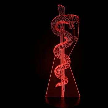 

Decor Touch Sensor W.H.O Medicine Led Night Light The Emblem USB The Snake Twined The Sceptre Ambulance Hologram Visual Animals