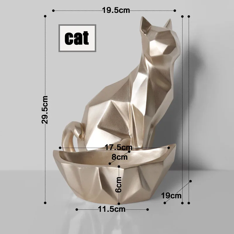 Современная Смола собака абстрактная скульптура кошка украшение статуи геометрические ремесла подарок ТВ кабинет офис статуя Конфеты Ключ коробка для хранения