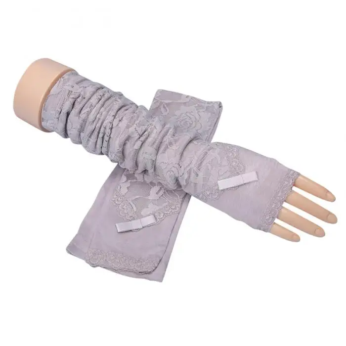 Newly 1 Pair Women Lace Arm Sleeves UV Protection Cooling Warmer Protective Gloves for Golf Cycling BFE88