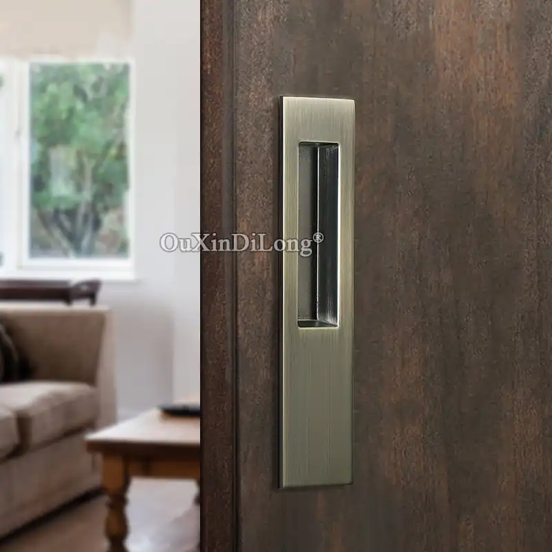Brand New 1pair European Recessed Sliding Door Handles Hidden Invisible Cupboard Wardrobe Cabinet Push Pull Handles 3 Colors