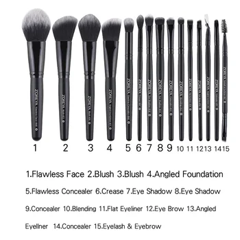 

15Pcs Professional Makeup Brushes Set Powder Blush Foundation Concealer Eyes Brush Tools KG66