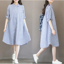 2017 new spring maternity dress large size loose pregnant women shirt shirt long paragraph spring cotton