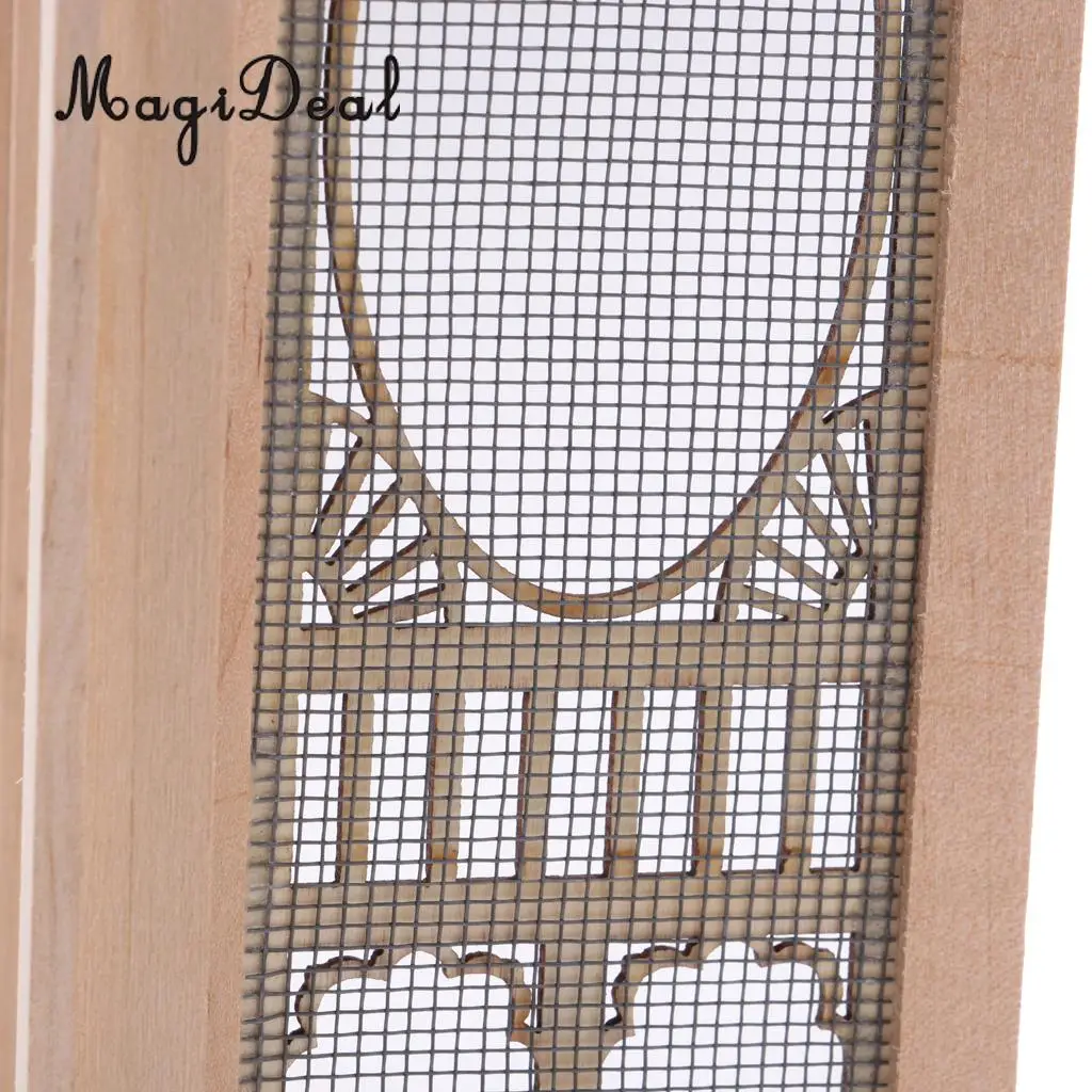 1/12 Dollhouse Miniature Wood External Hollow Screen Door Unpainted Furniture for Dolls House Room Box Decor Accessory