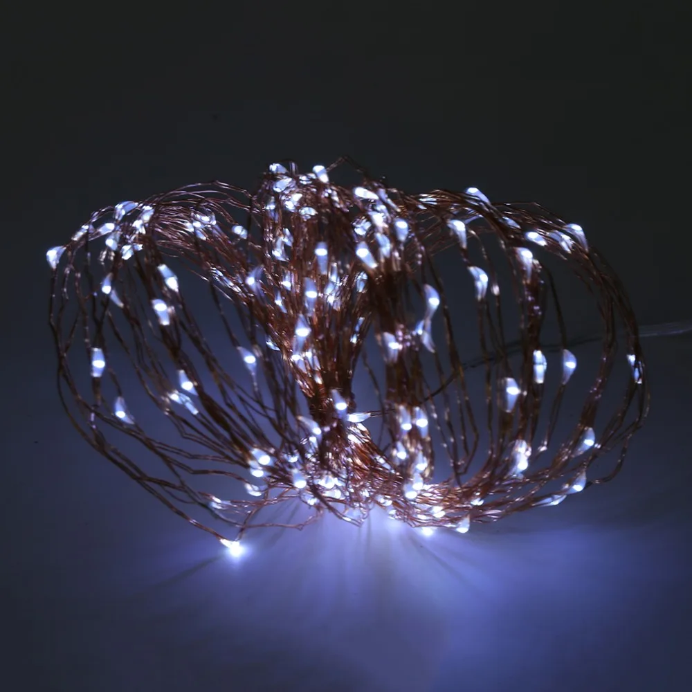 

2PCS Solar Powered Indoor Outdoor Warm White 15M 150LED Copper Wire Outdoor String Fairy Light with 2 Lighting Modes