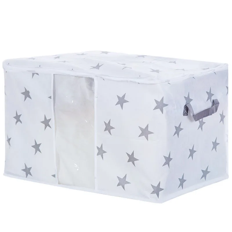 طوي تخزين أكياس للطي المنظم حقيبة للملابس لحاف بطانية وسادة الأمتعة تنفس مع 2 مقابض خزانة المنظم