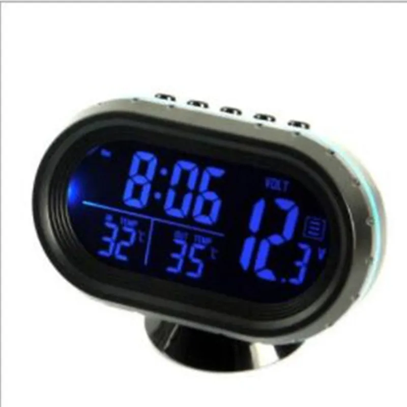 Car Styling LCD Digital Clock Thermometer Celsius Fahrenheit for