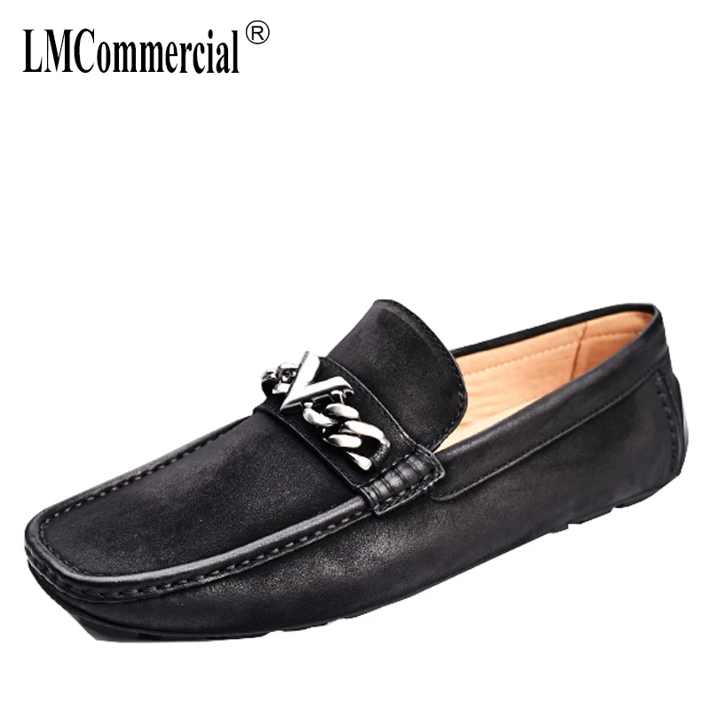 

spring and autumn summer 2018 new men's lazy shoes British retro all-match cowhide men casual shoes Leisure loafer Driving male