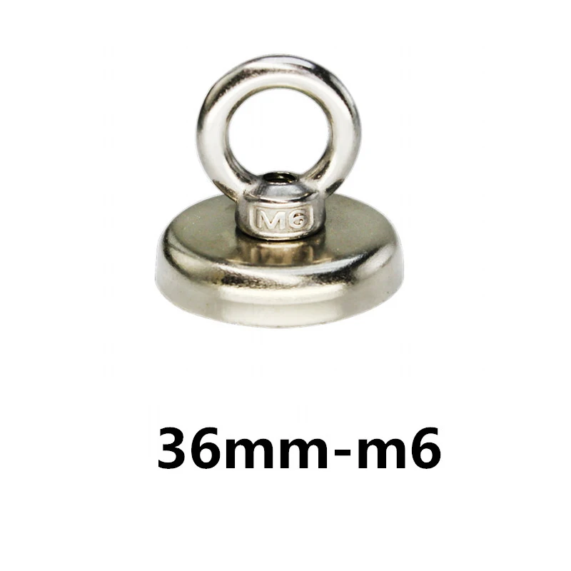 

D36mm strong powerful round neodymium Magnet hook salvage Fishing magnet sea equipments Holder Pulling Mounting Pot with ring