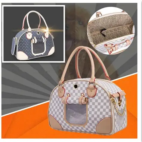 

Fashion Pet Dog Carrier PU Leather Dog Carriers Luxury Puppies Cat Carrier Tote Bag Handbag for Outdoor Travel Walking Hiking