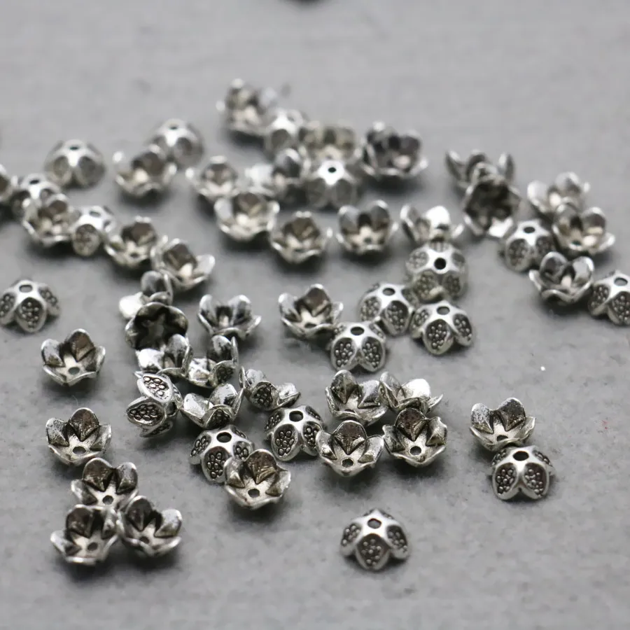 

10PCS Fittings for Accessory components Findings separate beads Alloy Flowers for Necklace Bracelet Jewelry Making Design DIY