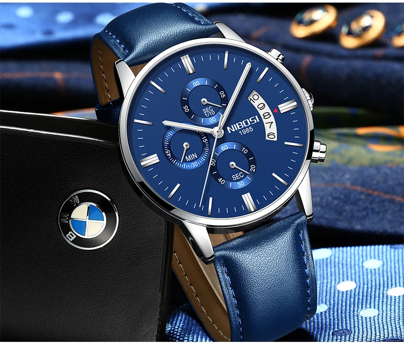 Relogio Masculino Esportivo NIBOSI Men's Watches Are Fashionable With Leather Strap And Mesh Stainless Steel Military Sport Saat (12)