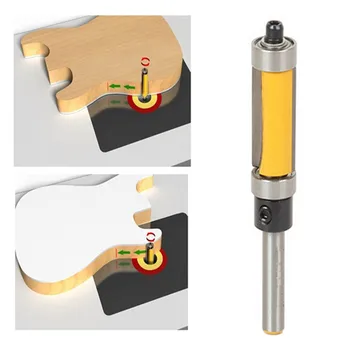 

New Panel Flush Trim Pattern Router Bit Top & Bottom Bearing -1-1/2''Hx1/4'' Shank Trim Router Bits