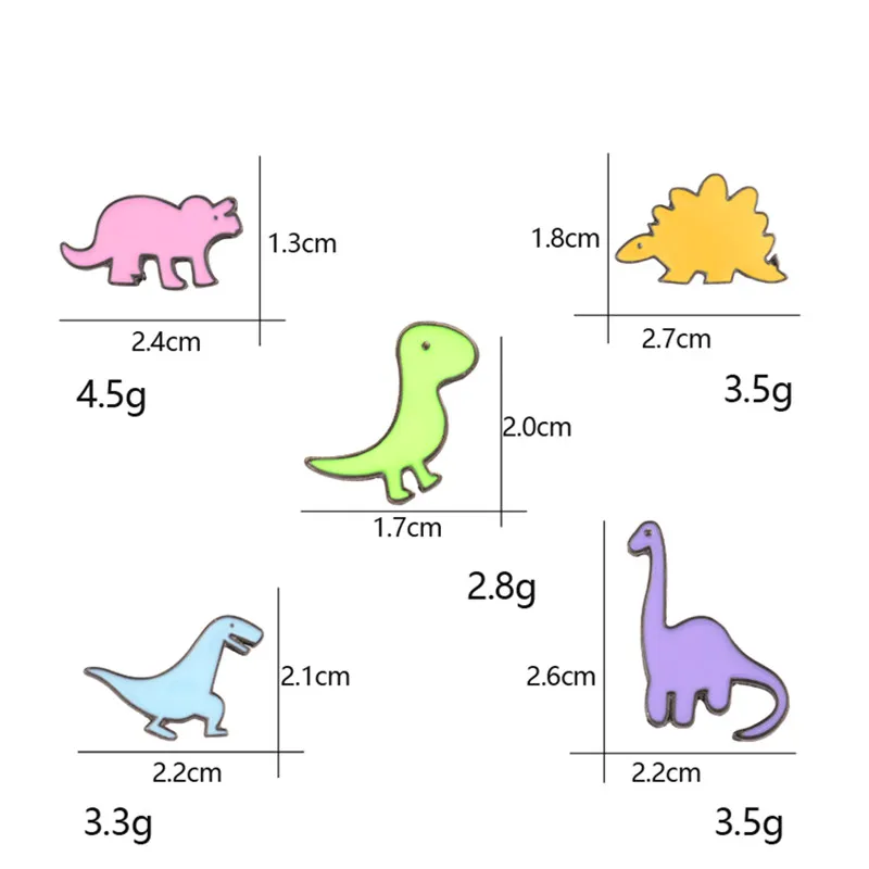 5 шт./компл. броши и булавки в виде динозавра Стегозавра Apatosaurus эмалированная