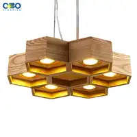 Holz Honeycomb LED Moderne Pendelleuchte Speiseraum Foyer Hause Schmuck Anhänger Licht 110-240 V Freies Verschiffen