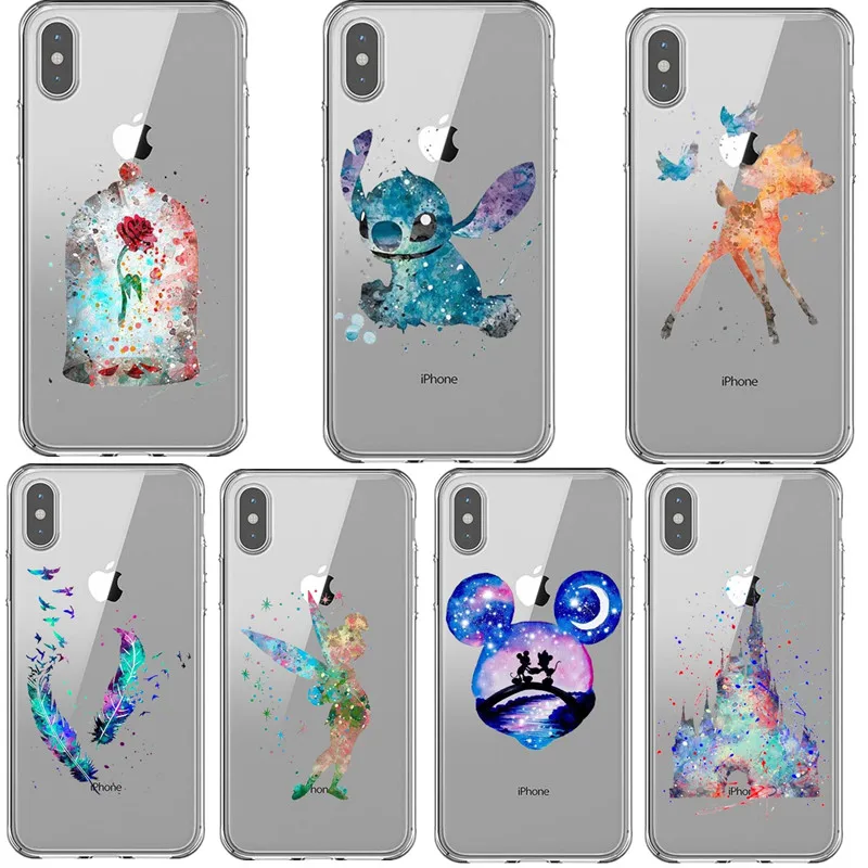 

Disneys TinkerBell Phone Case For iPhone 7 8 Plus XS MAX XR Cute Soft little mermaid Cover For iPhone X 6 6S Plus 7 8 5 SE Coque