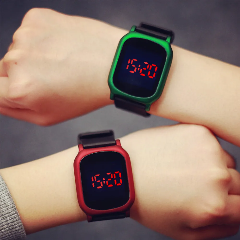 

Fashion Waterproof Mens Round LED Watch Touch Screen Date Silicone Wrist Watches relojes para hombre stainless steel women gold