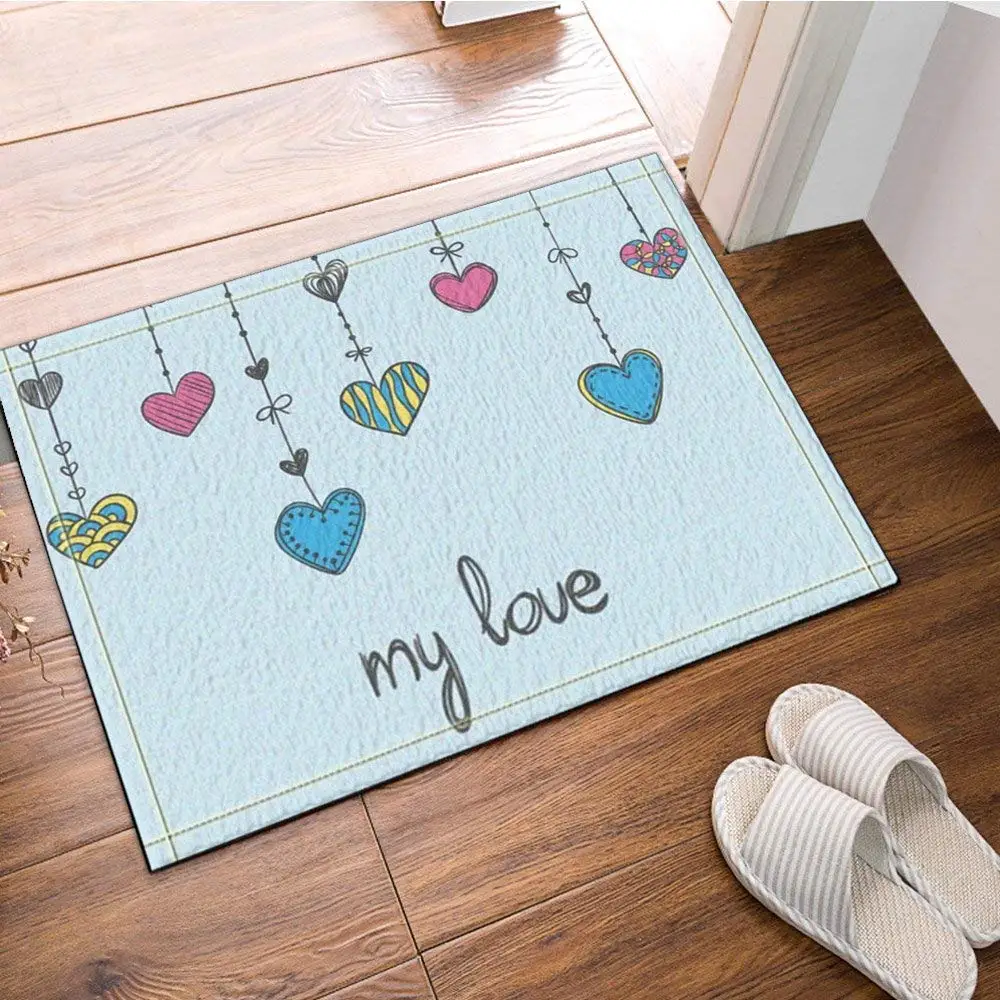 Valentine's Day Bath Rugs Hanging Heart Shaped My Love Creative Romance