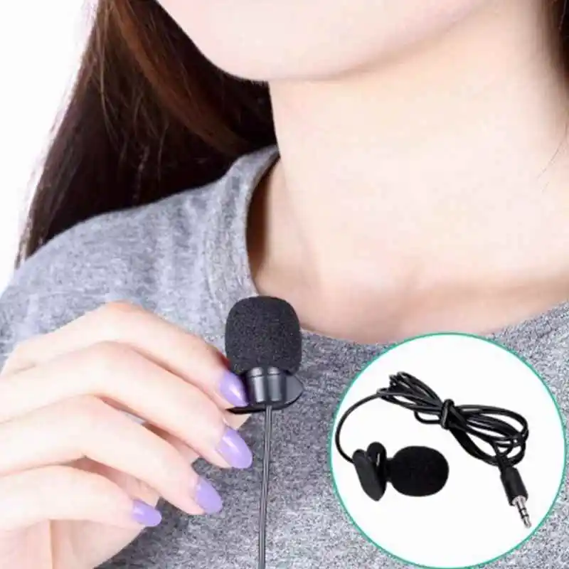 

High Quality Microphone Clip-on Lapel Lavalier Microphone 3.5mm Jack for Iphone Smartphone Recording PC Speech Teaching