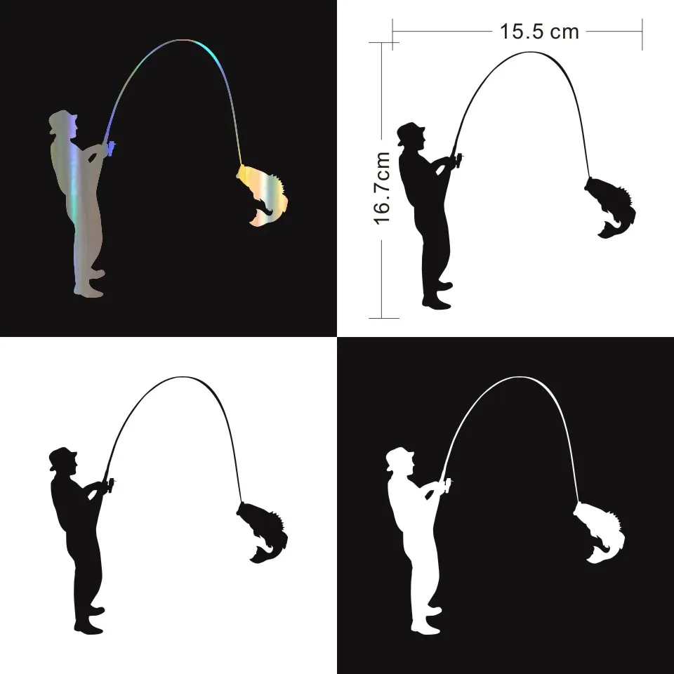 Anycuros Fishing Fisherman Vinyl Car Accessories Stickers 15.5cm16 (2)