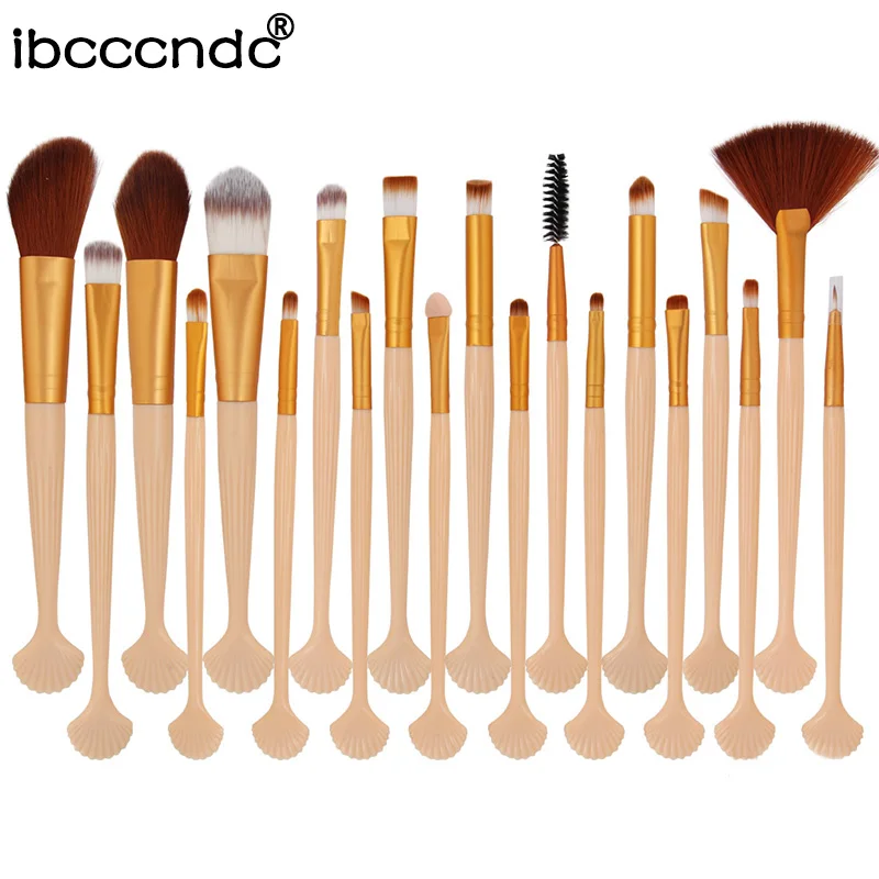 

New 20Pcs Makeup Brushes Set Power Eye Shadow Brow Lip Concealer Fan Beauty Cosmetic Eyes Face Shell Make Up Brush Tool Kit