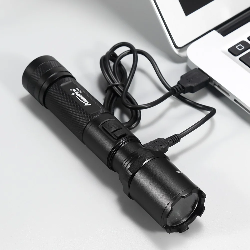 AloneFire TK700 CREE L2 светодиодный светильник с зарядкой от USB, тактический фонарь, мигающий фонарь для самообороны, полицейский рабочий светильник 18650