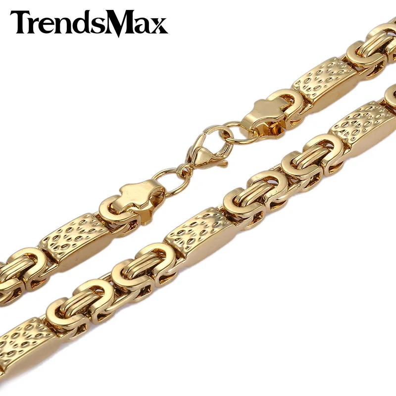 Trendsmax золото Византийская цепь для мужчин нержавеющая сталь цепочки и ожерелья