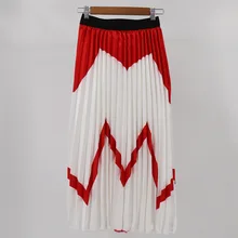 Новые женские винтажные Асимметричные геометрические плиссированные юбки с принтом винтажные широкая юбка 3 цвета женские юбки женские