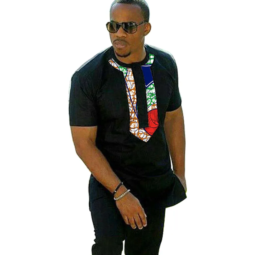 

African clothes customized print t shirts men africa clothing summer short sleeve tops patchwork dashiki tops