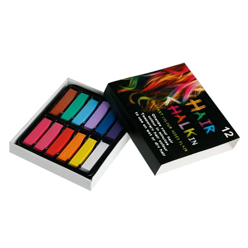 

1Box 12 Color Fast Temporary Hair Chalk Non-Toxic Short Dye Soft Pastel Salon New