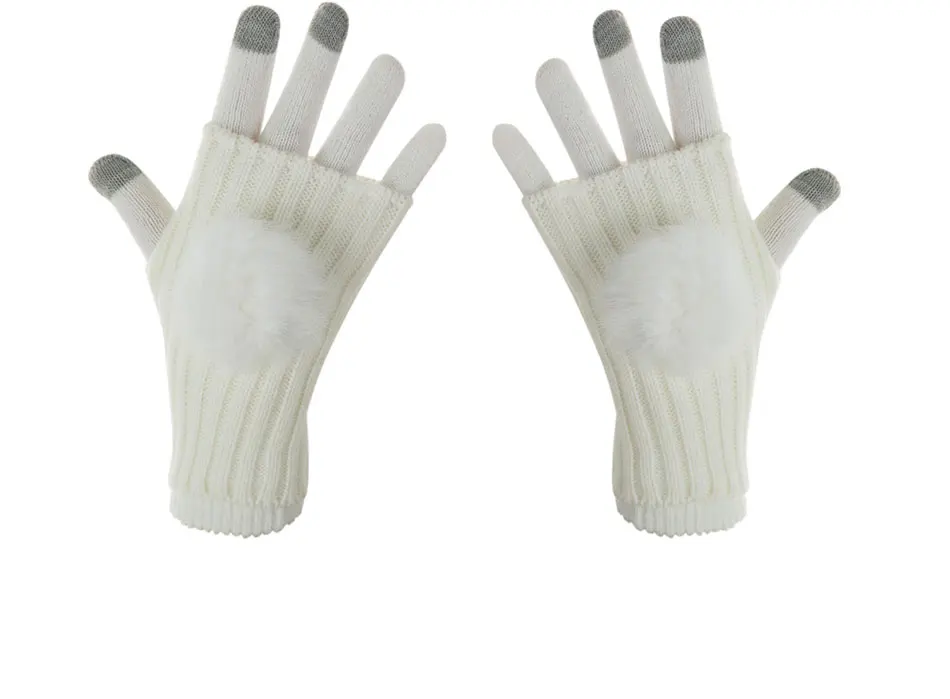 Новые зимние двухкомпонентные варежки с сенсорным экраном женские модные теплые перчатки с открытыми пальцами аксессуары для улицы