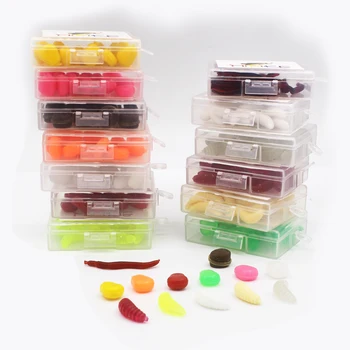 

20Pcs/Lot 13 Kinds Of Color Fishing Soft Baits corn with corn smell maggot Grub The sturgeon carp Fishing Lures Floating baits