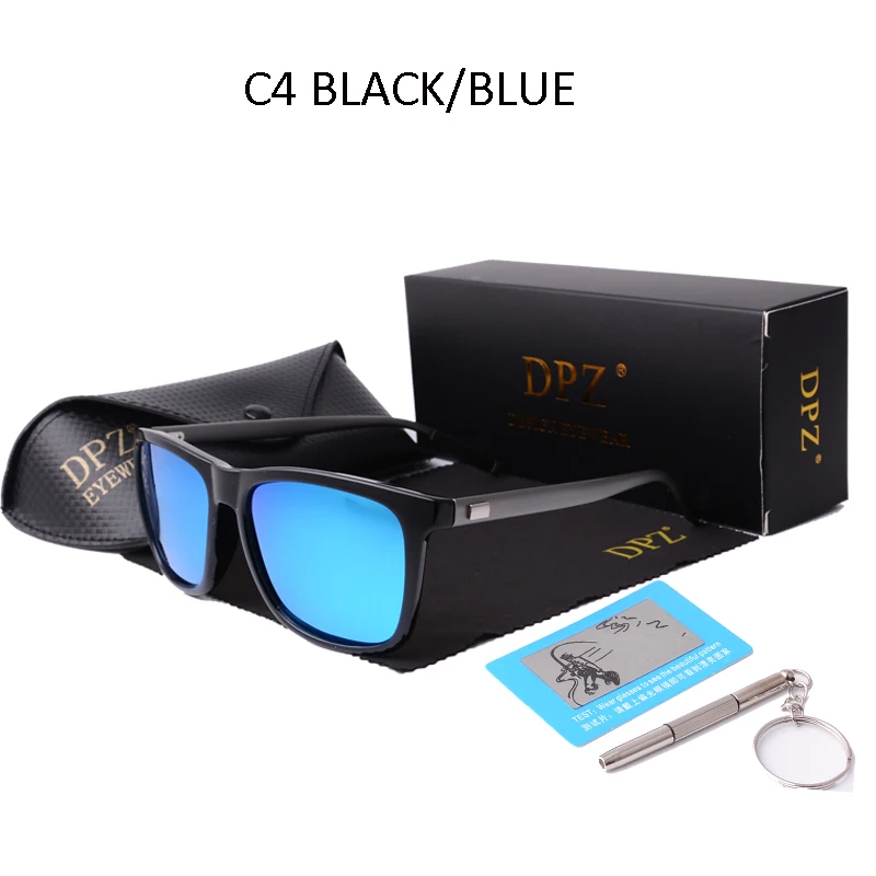 DPZ, поляризационные солнцезащитные очки, мужские, для вождения, квадратная черная оправа, солнцезащитные очки, мужские, солнцезащитные очки G15 для мужчин и женщин, Oculos Gafas - Цвет линз: 387 C4