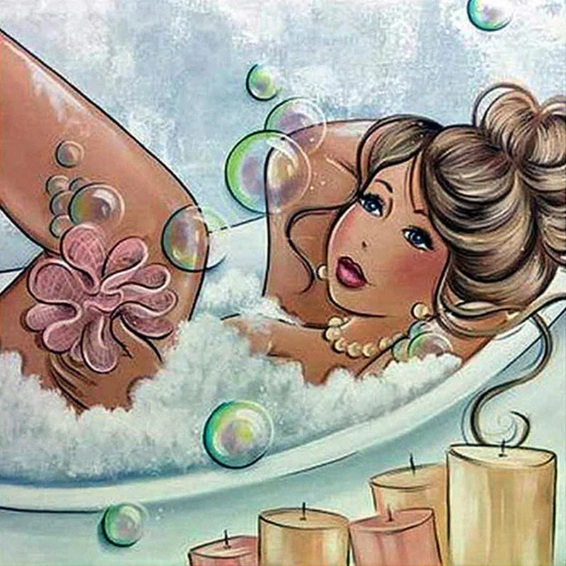 

Full Square Drill 5D Diy Diamond Painting"Sexy Fat Ladies"Bath Women Embroidery Cross Stitch Decor Gift
