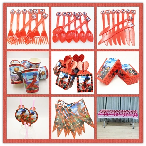

Miraculous Ladybug Baby Birthday Girls Party Kid Party Supplies Party Disposable Tableware Decoration Set gift party decoration