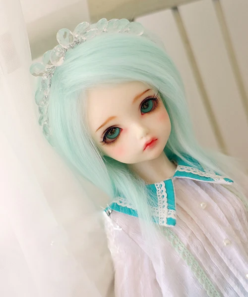 BJD кукла меховой парик для 1/6 1/3 1/4 BJD DD SD MSD кукла 16-см 17 см 18-см 19 см 20-см 21 см 22-23 Вода Синий Длинные прямые меховые парики